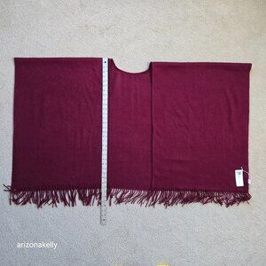 NWT Portolano Burgundy Lambswool Wool Wrap